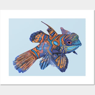 Watercolor Mandarinfish Posters and Art